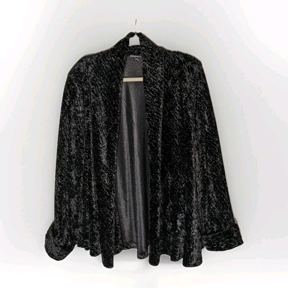 Vintage 50s Inspired Cape Jacket Women's Size 22 24 XXL Black Mobwife Goth Punk - Picture 1 of 10